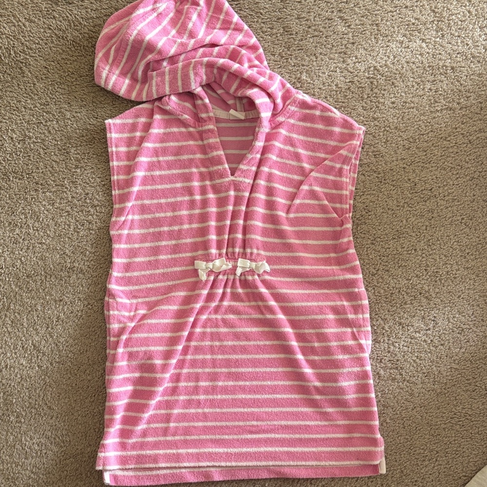 GAP Pink and White Striped Kids Swim Coverup